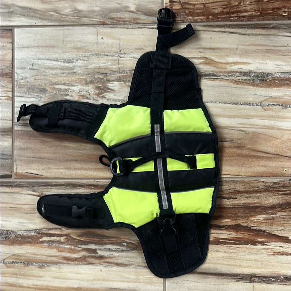 Dog Life jacket Neon Yellow and Black